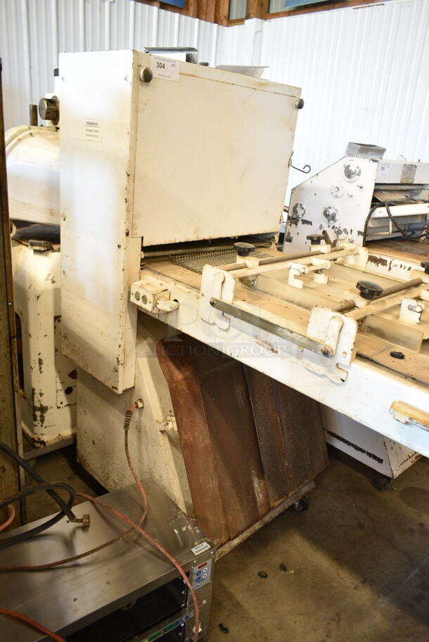 Metal Commercial Floor Style Dough Sheeter. Tested and Working! - Image 3 of 7