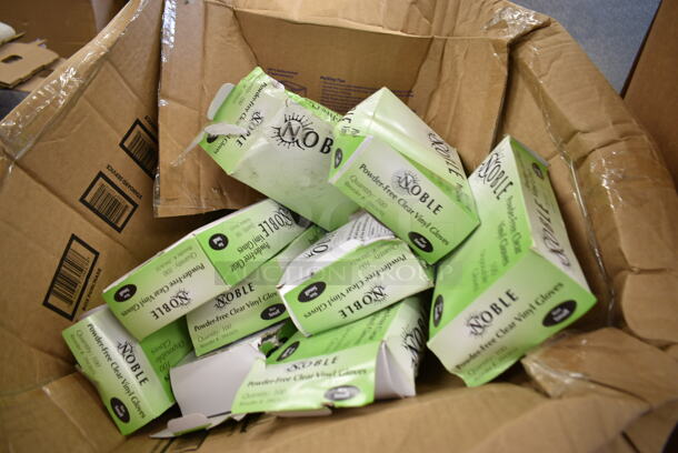 PALLET LOT of 19 BRAND NEW Boxes Including 3 Box 500CC10 Choice 10 oz. Clear PET Plastic Cold Cup - 1000/Case, 394365L Noble Products Powder-Free Disposable Clear Vinyl Gloves for Foodservice - Large - 1000/Case, 500TO Choice 9" x 6" x 3" Microwaveable 1-Compartment Black / Clear Plastic Hinged Container - 100/Case, 5014046XXH Lavex Pro 45 Gallon 3 Mil 40" x 46" Low Density Heavy-Duty Industrial Contractor Black Trash Bag / Can Liner - 50/Case, CTR7S2141, 612LOB225LB Brown Paper Bags. 19 Times Your Bid! - Image 6 of 10
