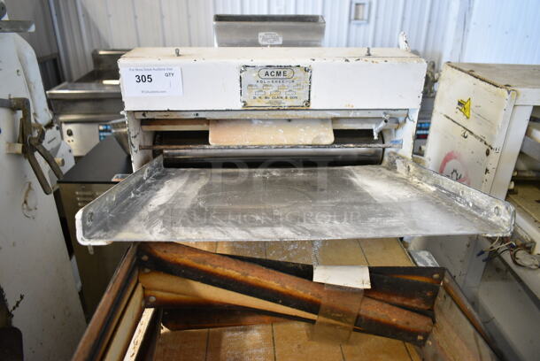 Acme 8 Metal Commercial Floor Style Dough Sheeter. Comes w/ Cake Collars and Baking Pans. 115 Volts, 1 Phase. Cannot Test Due To Cut Power Cord - Image 5 of 8