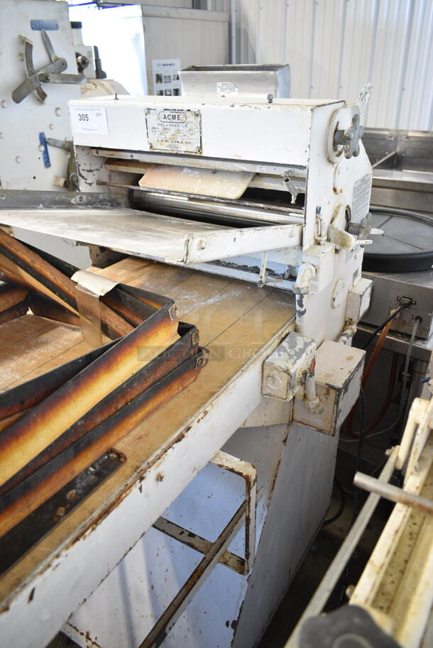 Acme 8 Metal Commercial Floor Style Dough Sheeter. Comes w/ Cake Collars and Baking Pans. 115 Volts, 1 Phase. Cannot Test Due To Cut Power Cord - Image 6 of 8