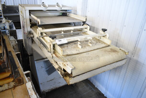 Metal Commercial Floor Style Dough Sheeter on Commercial Casters. Cannot Test Due To Plug Style - Image 2 of 7