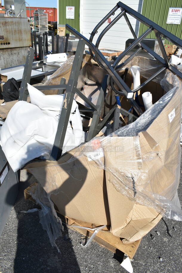 BRAND NEW SCRATCH AND DENT! PALLET LOT of Various Items Including Black Metal Bar Height Chair Frames - Image 2 of 7