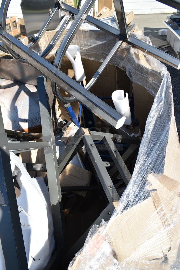 BRAND NEW SCRATCH AND DENT! PALLET LOT of Various Items Including Black Metal Bar Height Chair Frames - Image 3 of 7