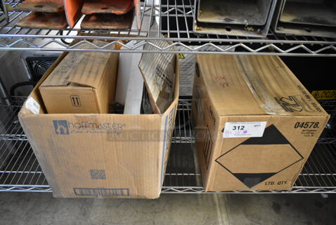 ALL ONE MONEY! Lot of 2 Boxes Including Diversey Crew Clinging Toilet Bowl Cleaner, Soap Dispensers, Dial Antimicrobial and Rubbermaid Wide Angle Braces