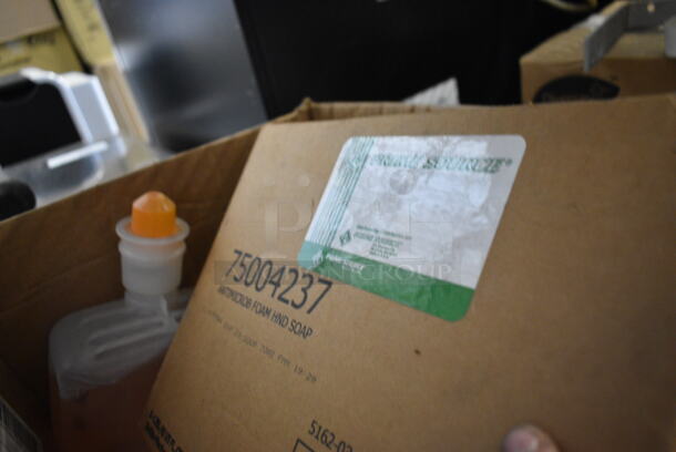 ALL ONE MONEY! Lot of 2 Boxes Including Diversey Crew Clinging Toilet Bowl Cleaner, Soap Dispensers, Dial Antimicrobial and Rubbermaid Wide Angle Braces - Image 6 of 9