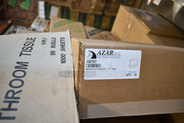 PALLET LOT of 42 BRAND NEW Boxes Including 5001TP3X4 Lavex Individually-Wrapped 1-Ply Standard 1000 Sheet Toilet Paper Roll - 96/Case, 3 Box Rego C936-31 Saucers, 3 Box Rego C736-21 Saucers, 75004237 Antimicrobial Foam Hand Soap, Azar 152727 Double Foot Frame,  - Image 7 of 12