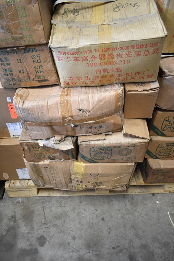 PALLET LOT of 42 BRAND NEW Boxes Including 5001TP3X4 Lavex Individually-Wrapped 1-Ply Standard 1000 Sheet Toilet Paper Roll - 96/Case, 3 Box Rego C936-31 Saucers, 3 Box Rego C736-21 Saucers, 75004237 Antimicrobial Foam Hand Soap, Azar 152727 Double Foot Frame,  - Image 11 of 12