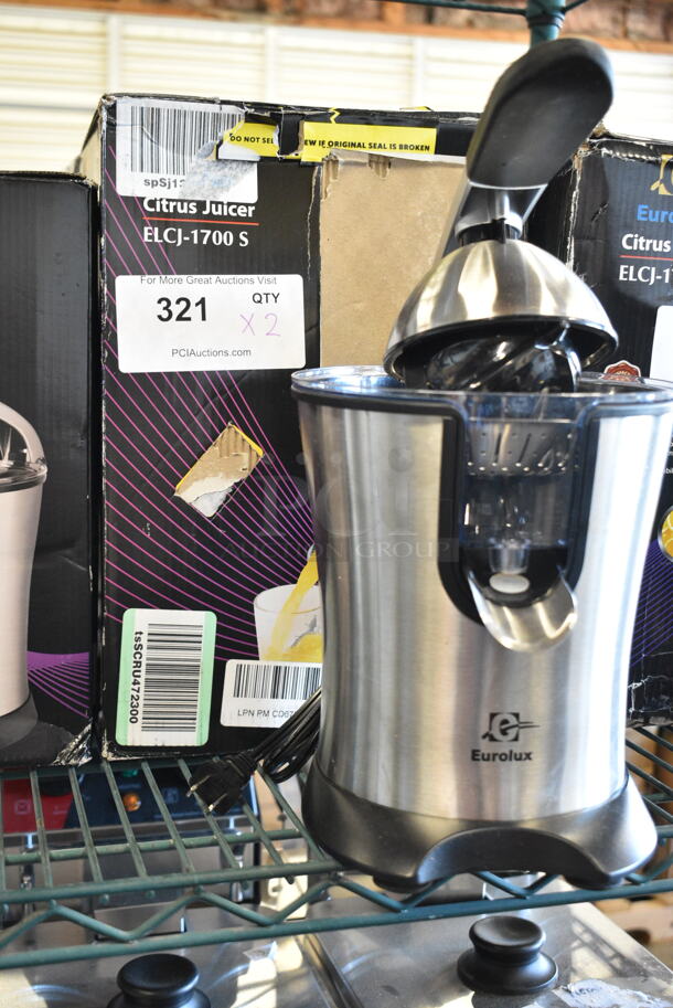 2 BRAND NEW SCRATCH AND DENT! Eurolux ELCJ-1600S/1700S Stainless Steel Countertop Citrus Juicer. 120 Volts, 1 Phase. 2 Times Your Bid! - Image 2 of 6