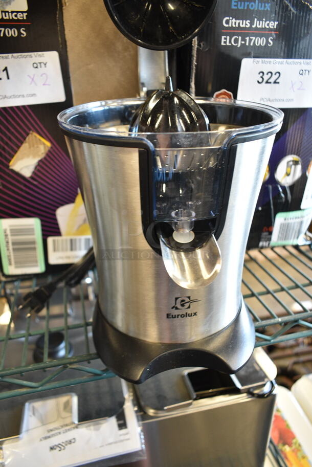 2 BRAND NEW SCRATCH AND DENT! Eurolux ELCJ-1600S/1700S Stainless Steel Countertop Citrus Juicer. 120 Volts, 1 Phase. 2 Times Your Bid! - Image 4 of 6
