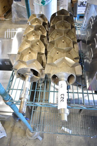 2 Moline Metal Donut Cutting Rolling Pins. 2 Times Your Bid!