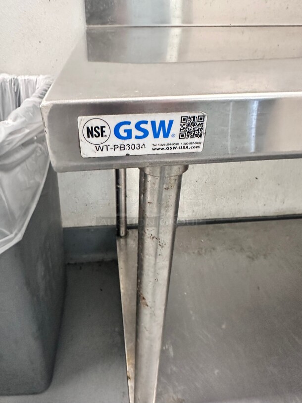 Clean GSW WT-PB3084 GSW 84W x 30D x 35H, Premium Work Table - Image 4 of 4