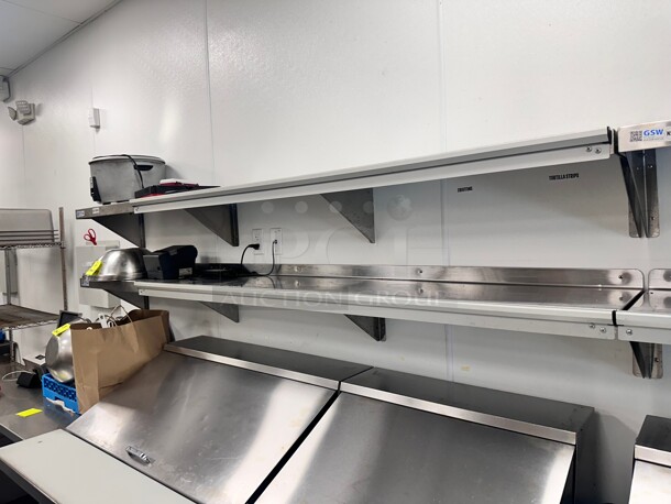 GSW USA WS-W1496 14 x 96 S/s Wall Mount Shelf w/Mounting Brackets - Image 4 of 5