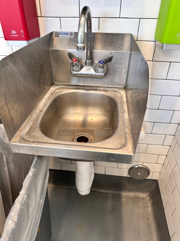 GSW USA HS-1217S Hand Sink 12x17 S/s Splash Guards NSF Buyer Must Remove - Image 1 of 4