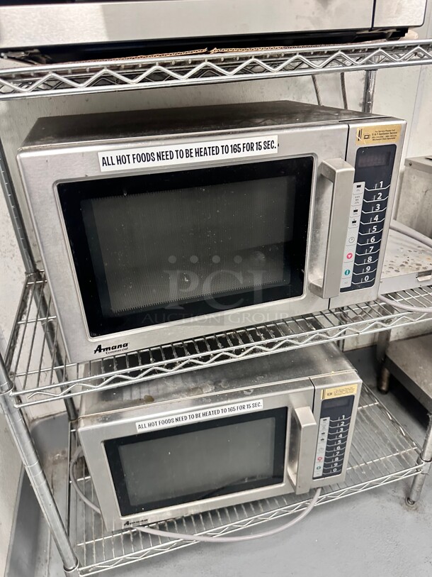 Late Model Amana RCS10TS Stackable Commercial Microwave with Push Button Controls - 120V, 1000W Working - Image 6 of 7