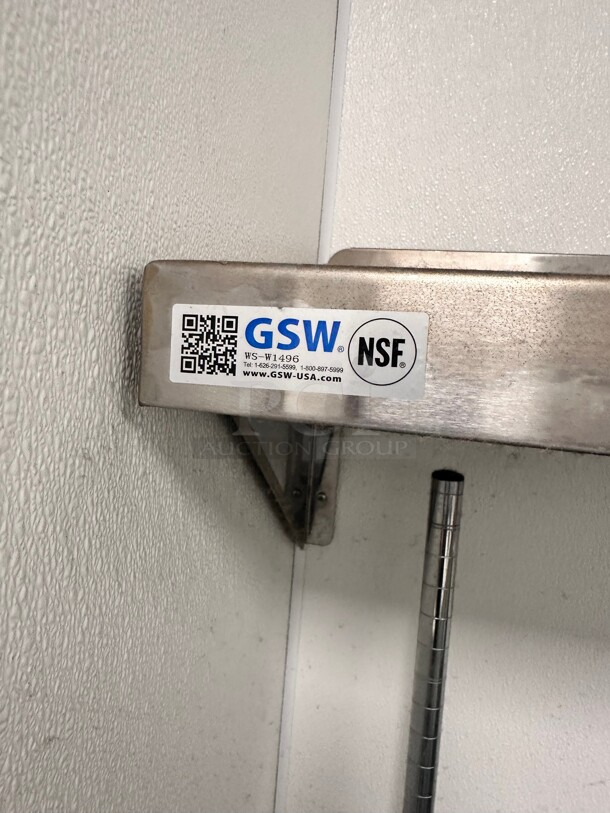GSW WS-W1496 Solid Wall Shelf, Stainless Steel, 14 x 96 - Image 4 of 5