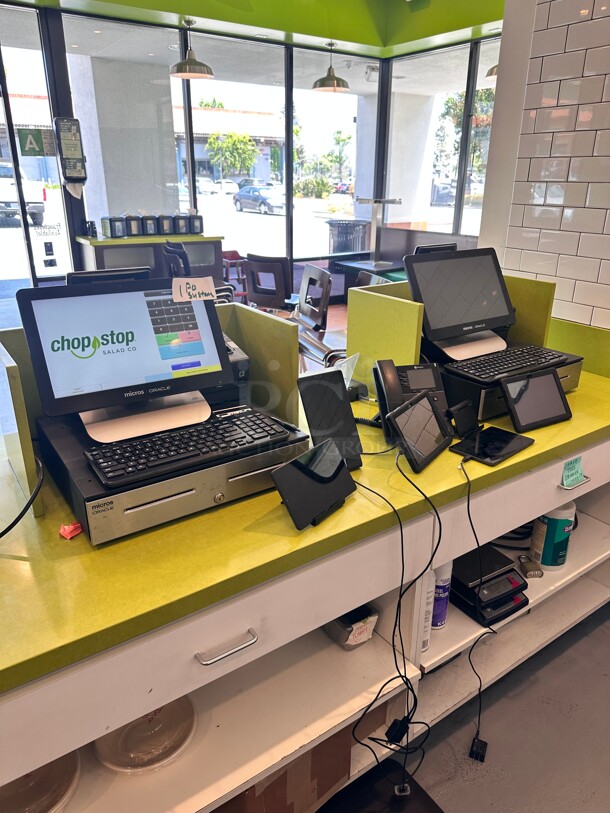 Oracle Micros Premier POS Systems for Restaurants, Bars, Cafés With Printers and Cash Register - Image 1 of 8