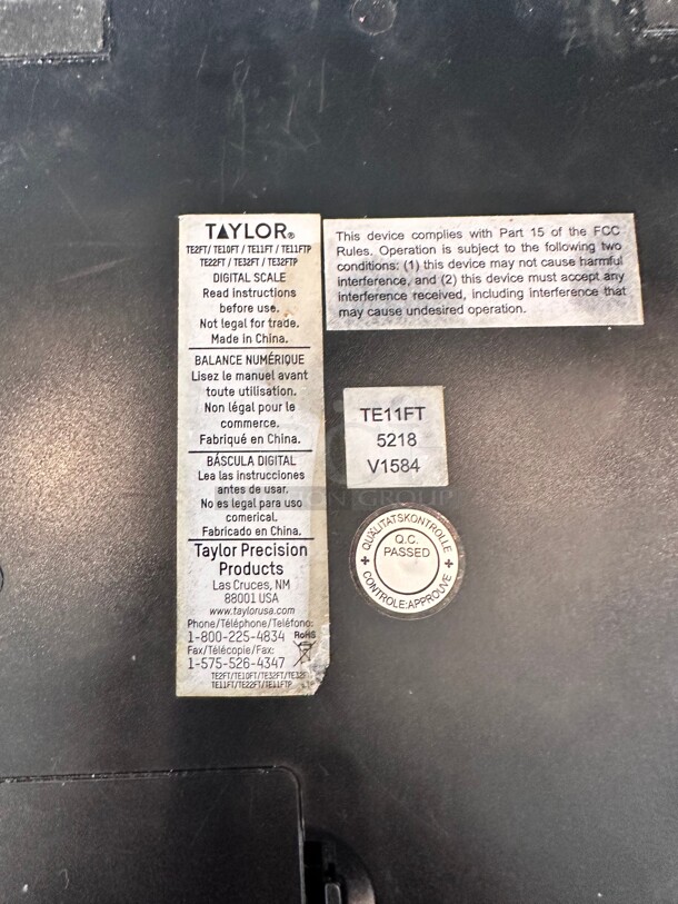 Taylor TE22FT 22 lb. Digital Portion Control Scale - Image 4 of 5