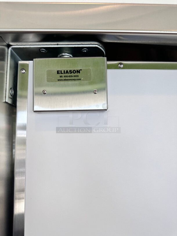 Excellent Eliason LWP-3 36 x 84 Single Aluminum Swinging Traffic Door with Window Buyer Must Remove - Image 3 of 4