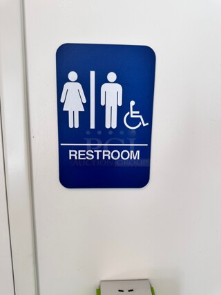Plastic Accessible Restroom Sign - Restroom Blue
9X6