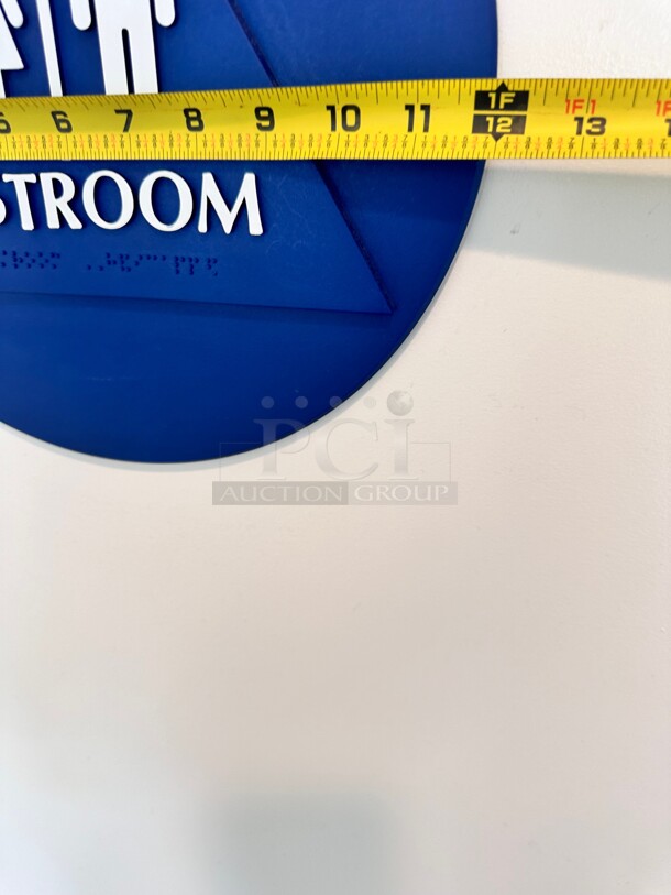 12 in. x 12 in. Blue Plastic Circle Triangle Restroom Sign

 - Image 2 of 2