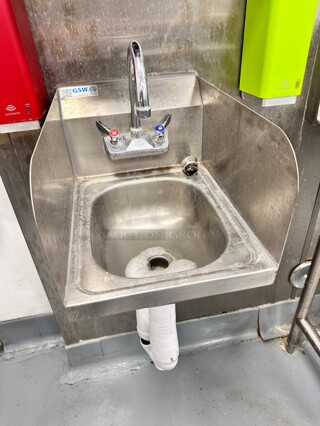 GSW Stainless Steel Hand Sink Buyer Must Remove