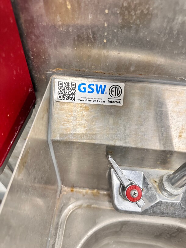 GSW Stainless Steel Hand Sink Buyer Must Remove - Image 2 of 3