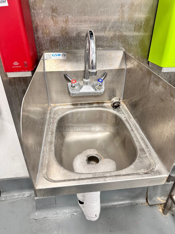 GSW Stainless Steel Hand Sink Buyer Must Remove - Image 3 of 3