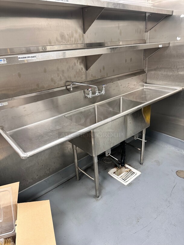 GSW USA SE18182D24 Two-Tubs Sink with 2 Drain Boards, 84-1/4W X 24D X 45H - Image 2 of 3