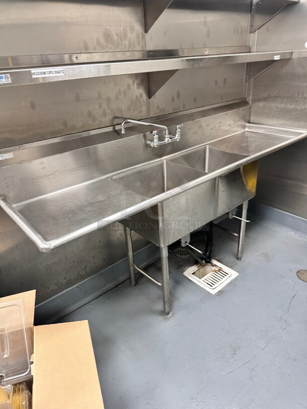 GSW USA SE18182D24 Two-Tubs Sink with 2 Drain Boards, 84-1/4W X 24D X 45H - Image 3 of 3