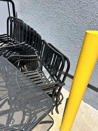 Patio Metal Chair Black Stackable