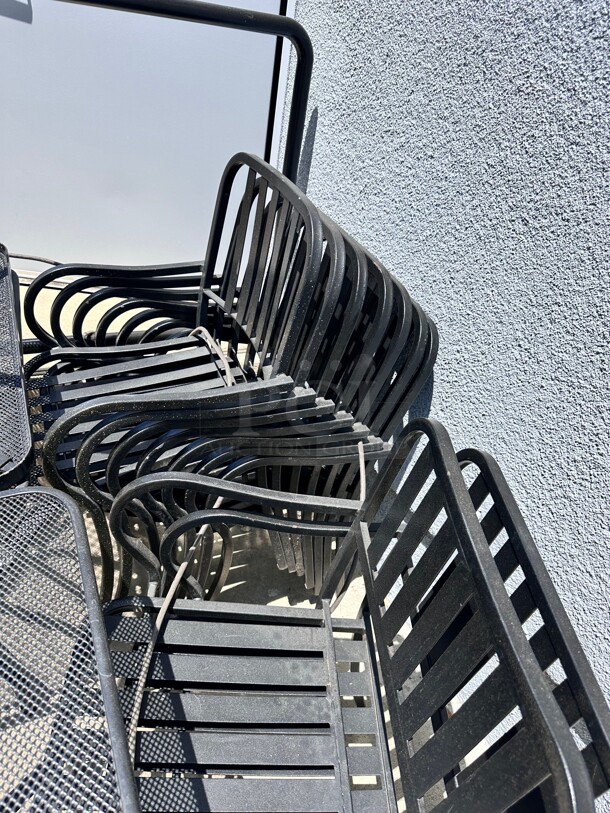 Patio Metal Chair Black Stackable - Image 3 of 3