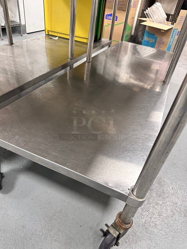 Deluxe Mobile Stainless Steel Worktable with Bottom Shelf - 84 x 30 - Image 4 of 10