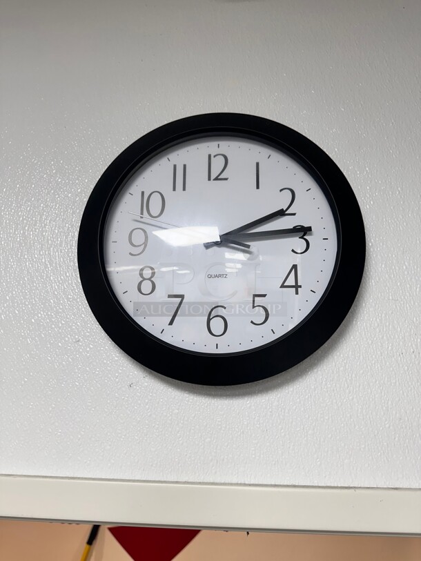 Bernhard Products Black Wall Clock, Large 13-Inch Quartz Battery Operated - Image 1 of 3