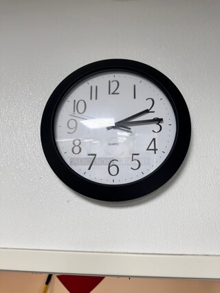 Bernhard Products Black Wall Clock, Large 13-Inch Quartz Battery Operated