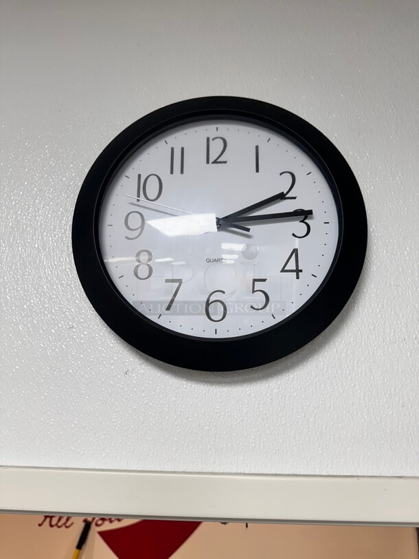 Bernhard Products Black Wall Clock, Large 13-Inch Quartz Battery Operated - Image 2 of 3