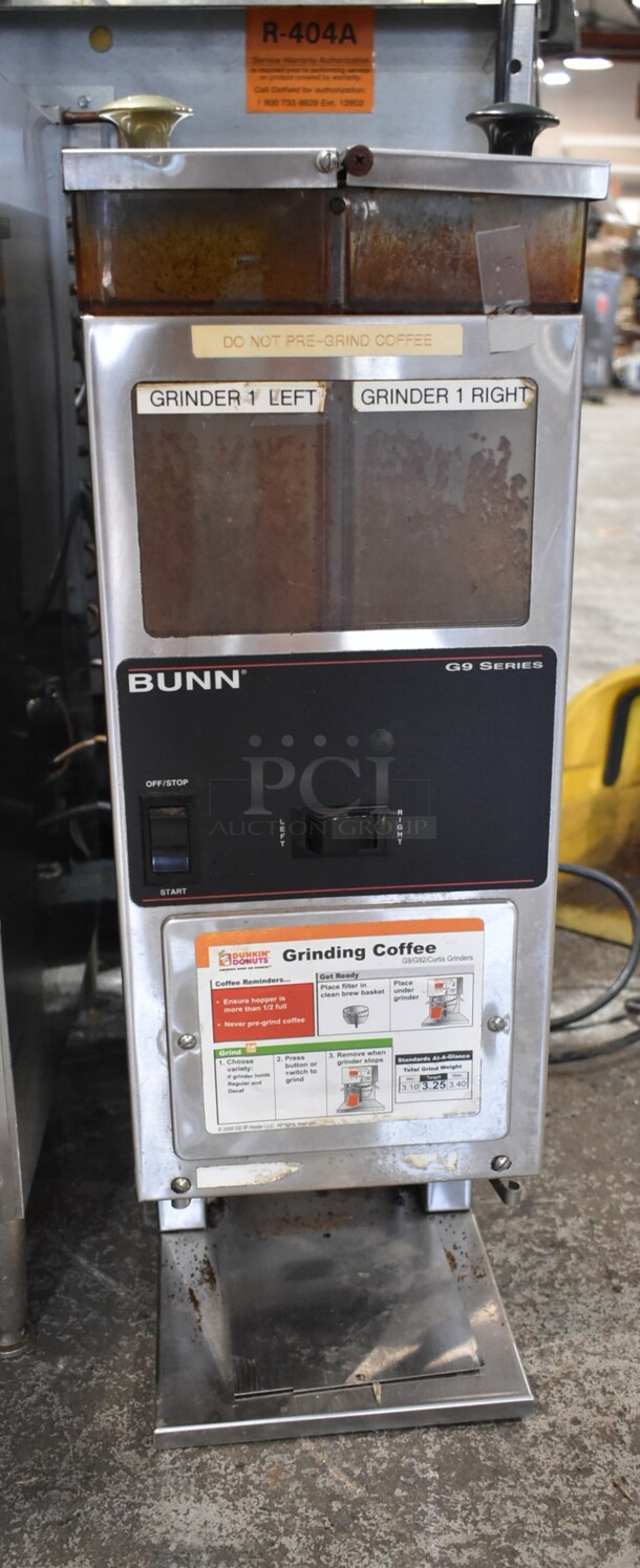 Bunn G9-2 HD Stainless Steel Commercial Countertop Coffee Bean Grinder. 120 Volts, 1 Phase. Tested and Working! - Image 2 of 5