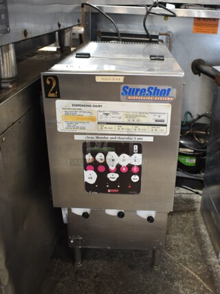 SureShot AC20 Stainless Steel Commercial Countertop Cream Dispenser. 120 Volts, 1 Phase. Tested and Powers On But Does Not Get Cold