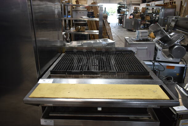 Vulcan VACB36-101 Stainless Steel Commercial Countertop Natural Gas Powered Charbroiler Grill. 102,000 BTU.  - Image 1 of 4