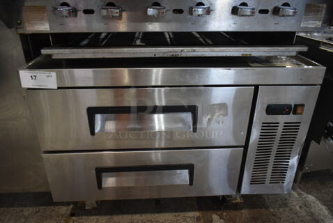 Avantco 178CHEFBSE36 Stainless Steel Commercial 2 Drawer Chef Base on Commercial Casters. 115 Volts, 1 Phase. Tested and Working!