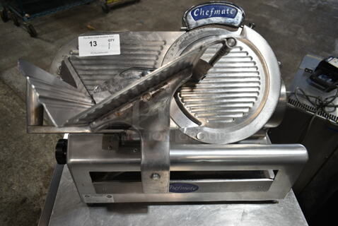Chefmate GC512 Stainless Steel Commercial Countertop Automatic Meat Slicer w/ Blade Sharpener. 115 Volts, 1 Phase. Tested and Working!