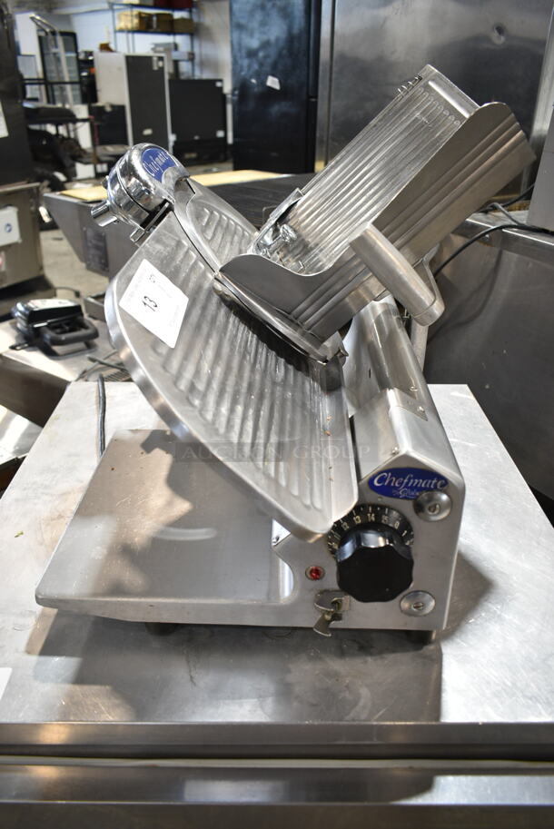 Chefmate GC512 Stainless Steel Commercial Countertop Automatic Meat Slicer w/ Blade Sharpener. 115 Volts, 1 Phase. Tested and Working! - Image 4 of 5