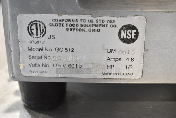 Chefmate GC512 Stainless Steel Commercial Countertop Automatic Meat Slicer w/ Blade Sharpener. 115 Volts, 1 Phase. Tested and Working! - Image 5 of 5
