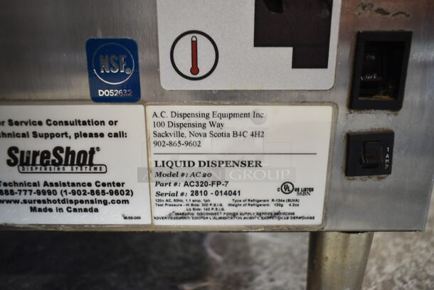 SureShot AC20 Stainless Steel Commercial Countertop Cream Dispenser. 120 Volts, 1 Phase. Tested and Powers On But Does Not Get Cold - Image 5 of 5