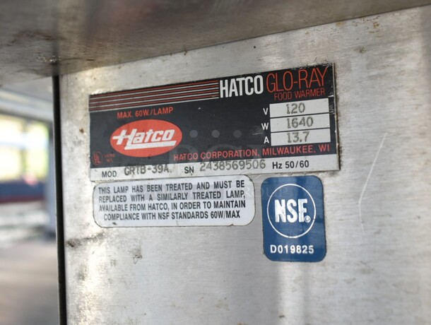 Hatco GRTB-39A Stainless Steel Commercial 2 Tier Warming Display Case Merchandiser. 120 Volts, 1 Phase. Tested and Working! - Image 4 of 4