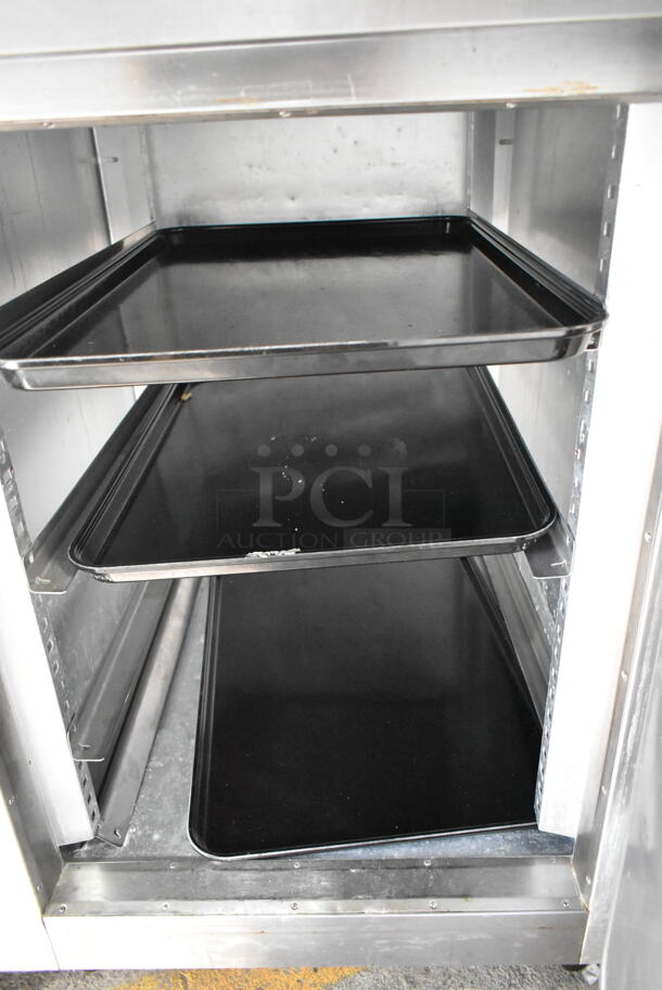 Traulsen G10000 Stainless Steel Commercial 2 Half Size Door Reach In Cooler on Commercial Casters. 115 Volts, 1 Phase. Tested and Working! - Image 3 of 6