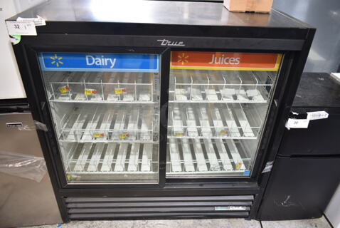 2018 True GDM-41SL-48-HC-LD Metal Commercial 2 Door Reach In Cooler Merchandiser w/ Poly Coated Racks. 115 Volts, 1 Phase. Tested and Working!
