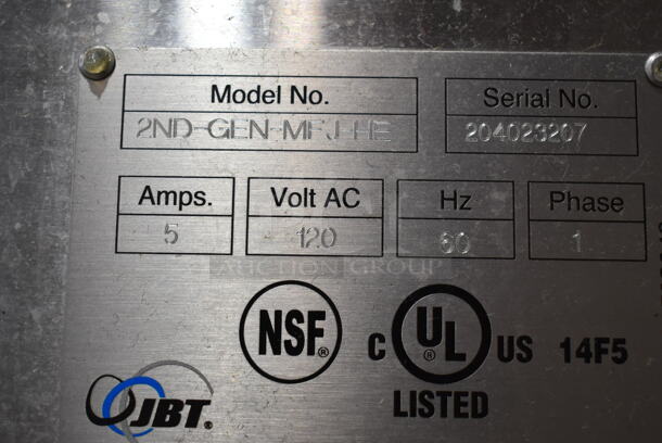Fresh N Squeeze 2ND-GEN-MFJ-HE Stainless Steel Commercial Floor Style Citrus Juicer on Commercial Casters. 120 Volts, 1 Phase. Cannot Test; Powers On But Displays a Safety Circuit Fault Code - Image 5 of 5