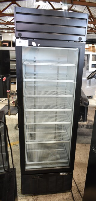 2019 Habco SE18 Metal Commercial Single Door Reach In Cooler Merchandiser w/ Poly Coated Racks. 115 Volts, 1 Phase. Tested and Working!