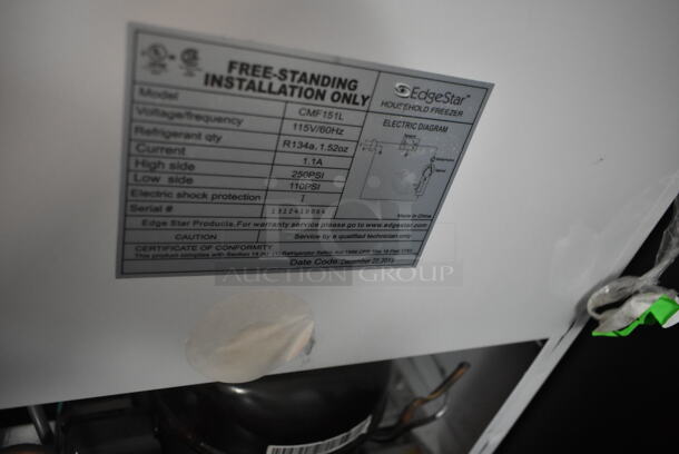 Edgestar CMF151L Metal Mini Freezer. 115 Volts, 1 Phase. Tested and Powers On But Does Not Get Cold - Image 3 of 3