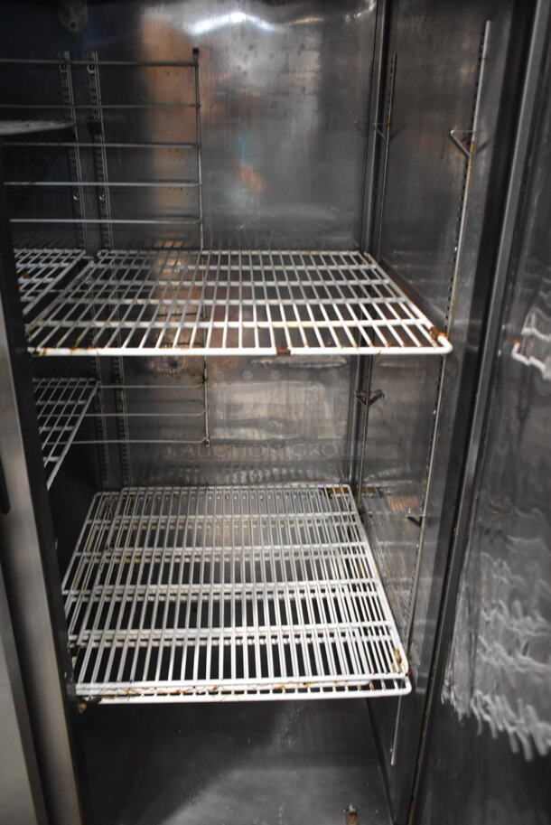 Everest ESR2 Stainless Steel Commercial 2 Door Reach In Cooler w/ Poly Coated Racks on Commercial Casters. 115 Volts, 1 Phase. Tested and Working! - Image 2 of 4